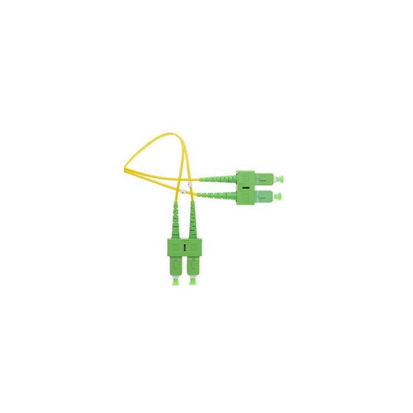 Cable de parche de fibra óptica dúplex SC/APC OS2 Swe-Tech, OFNR, Monomodo 9/125, 1 metro 3.3 pies