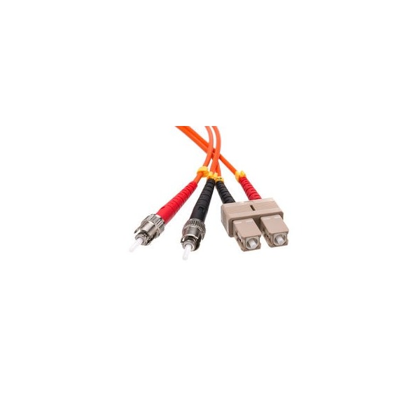 Cable de parche de fibra óptica dúplex Swe-Tech 3C SC/UPC a ST/UPC OM2 2.0mm, OFNR, 50/125, Naranja, Conector SC - FWTSCST-11003