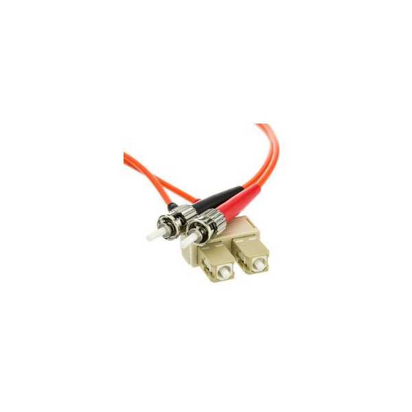 Cable de parcheo de fibra óptica Swe-Tech 3C SC/UPC a ST/UPC OM1 Duplex 2.0mm, OFNR, 62.5/125, Org, conector SC beige - FWTSCST-11102