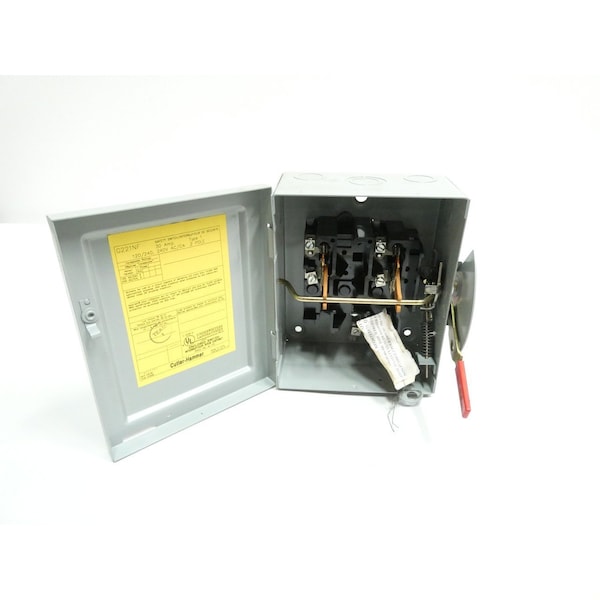 Eaton Cutler-Hammer INTERRUPTOR DE SEGURIDAD DE 2P 30A AMP 120/240V-CA INTERRUPTOR DE DESCONECTE NO FUSIBLE - G221NF