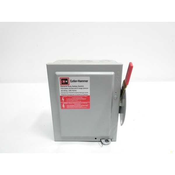 Eaton Cutler-Hammer INTERRUPTOR DE SEGURIDAD DE 2P 30A AMP 120/240V-CA INTERRUPTOR DE DESCONECTE NO FUSIBLE - G221NF