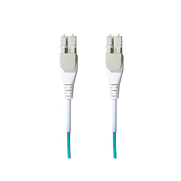 Monoprice OM3 Fiber Optic Cable - Reverse Polarity LC/LC Uniboot  UL  50/125 Type  10GB  Aqua  1m  Corning - 43103