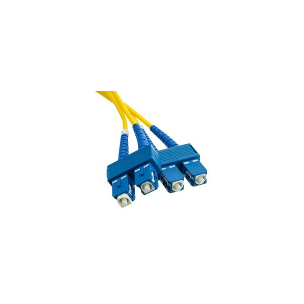 Swe-Tech 3C SC/UPC OS2 Duplex 2.0mm Fiber Optic Patch Cord, OFNR, Singlemode 9/125, 10 meter33 ft - FWTSCSC-01210