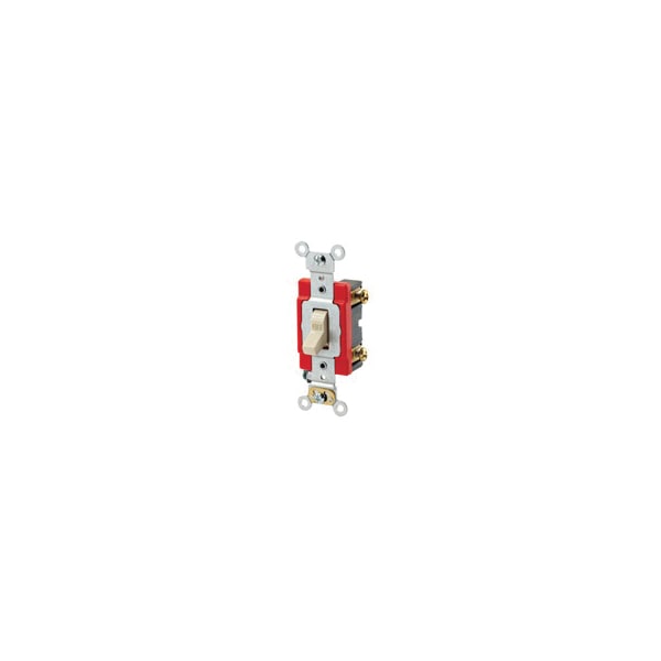 Interruptor de pared Leviton, 1 polo, 120/277V, 20A, marfil, palanca - 1221-2I