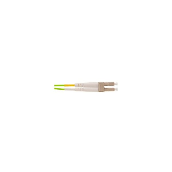 Cable de conexión óptica de fibra dúplex LC OM5 Swe-Tech 3C 2.0mm, WDM de banda ancha 50/125, verde lima, conector beige - FWTLCLC-51007