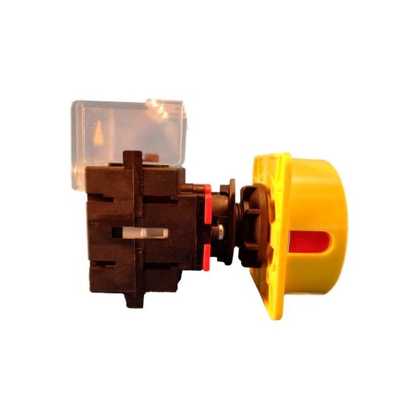Controles Springer Co Springer Controls/MERZ ML1-040-CR3, 40A, 3 polos, interruptor de desconexión, rojo/amarillo, montaje central, con seguro - ML1-040-CR3
