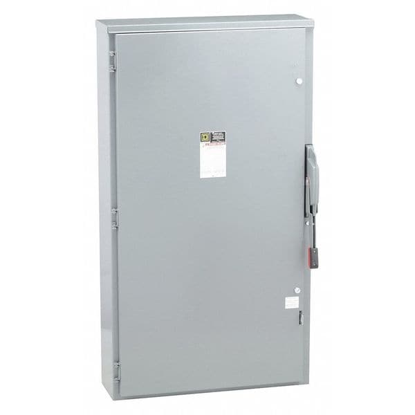 Interruptor de seguridad cuadrado D fusible, uso rudo, 600V CA, 3PST, 400 A, NEMA 3R - H365R