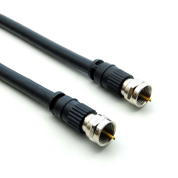 Cable RG6 de tornillo tipo F negro de 75 pies