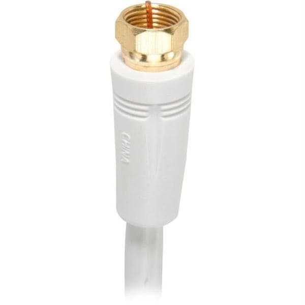 Spark 12' Rg-6 Digital Coaxial Cable With Gold Plated F Connectors - White - SP59435