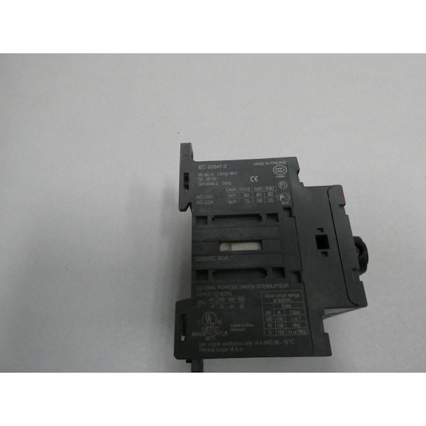 ABB 3P 80A AMP 600V-AC INTERRUPTOR DE DESCONEXIÓN NO FUSIBLE - 1SCA105798R1001