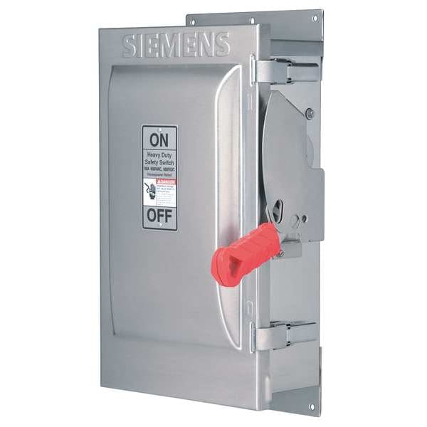 Interruptor de seguridad no fusible Siemens, servicio pesado, 600V AC, 3PST, 30 A, NEMA 4X - HNF361S