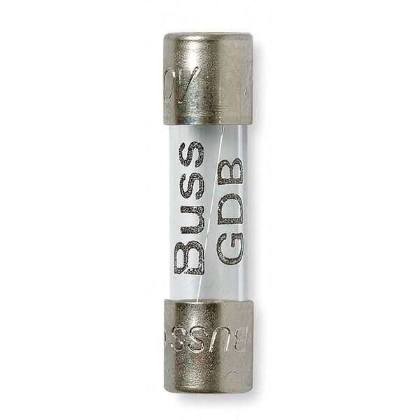Eaton Bussmann Glass Fuse, GDB Series, Fast-Acting, 10A, 250V AC, 100A at 250V AC, 5 PK - GDB-10A