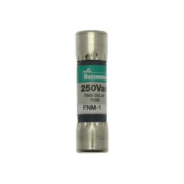 Eaton Bussmann Midget Fuse, FNM Series, Time-Delay, 1A, 250V AC, Non-Indicating, 10kA at 125V AC, 35A at 250V AC - FNM-1
