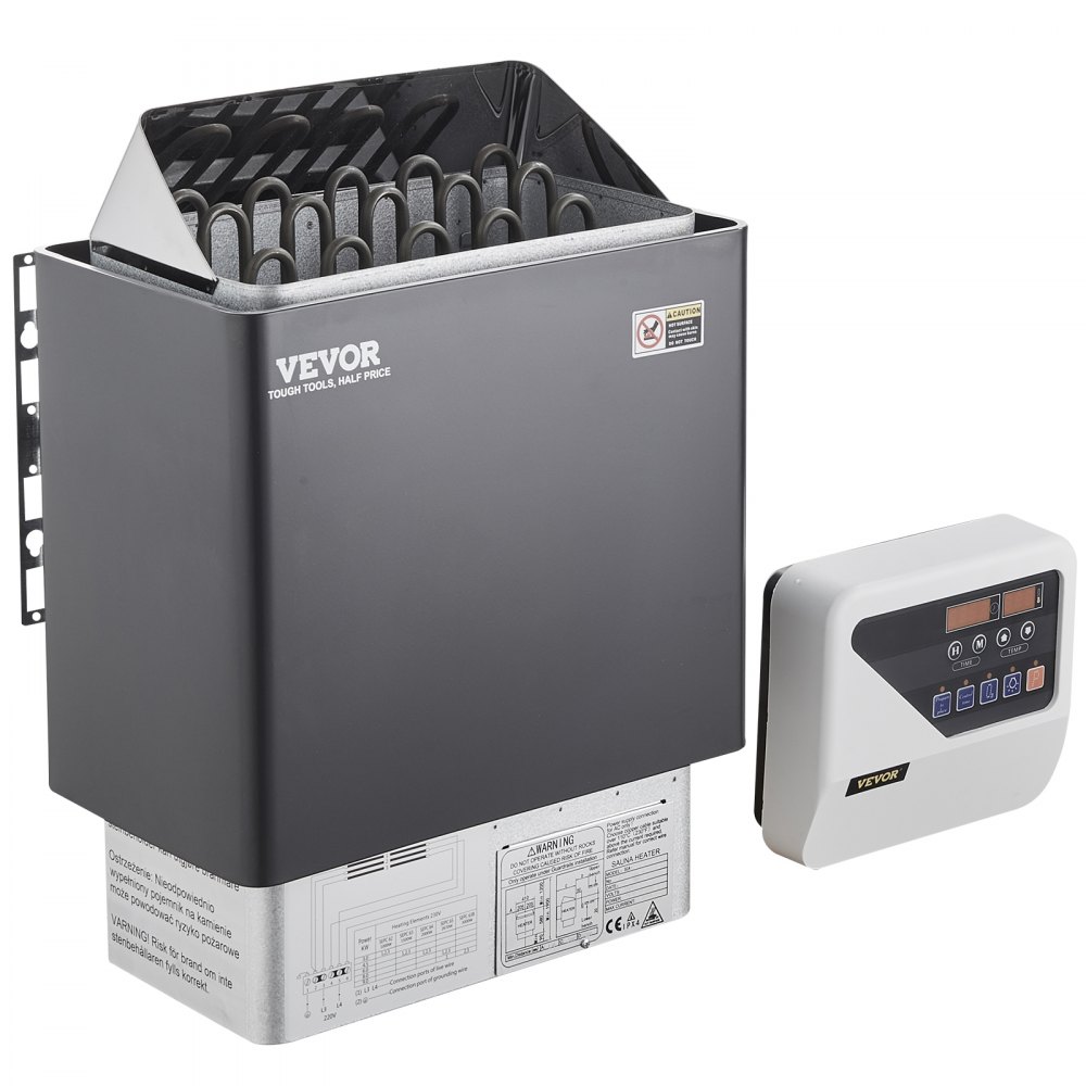 VEVOR Sauna Heater, 9KW 220V Electric Sauna Stove, Steam Bath Sauna Heater with External Digital Controller, 3h Timer and Adjustable Temp for Max. 317-459 Cubic Feet, Home Hotel Spa Shower Use, FCC Certification - DSSNLWK9KWBIF9IJWV4