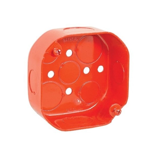 Southwire Electrical Box, 15.5 cu in, Octagon Box Type, Steel, Octagon Shape - 54151-RED