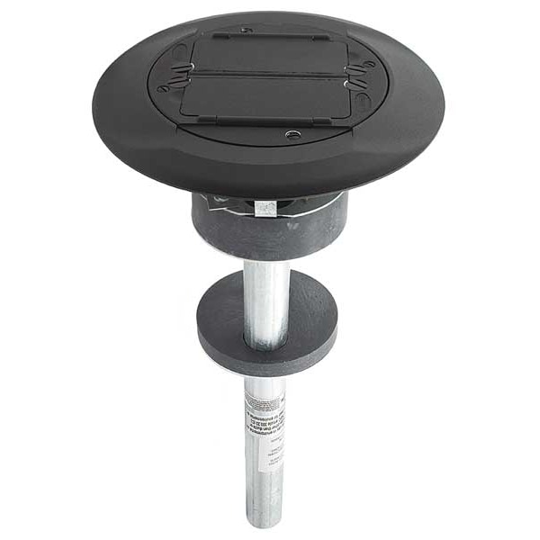 Hubbell Wiring Device-Kellems Poke-Through Box, 27 cu in, Wiring Box Type, 2 Gangs, Steel, Round Shape - S1PTBL