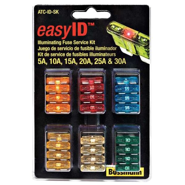 Eaton Bussmann Automotive Fuse Kit, ATC Series, 42 Fuses Included, No Fuse Class Class, 5 to 30A, Not Rated - ATC-ID-SK