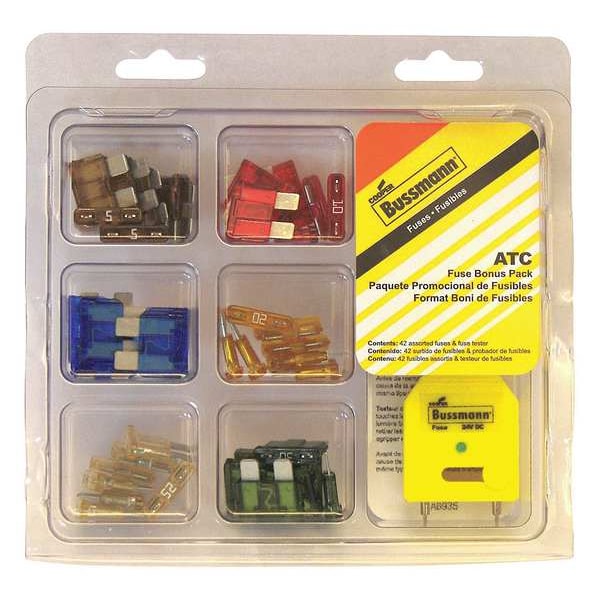Eaton Bussmann Automotive Fuse Kit, ATC Series, 42 Fuses Included, No Fuse Class Class, 5 to 30A, Not Rated - NO.44