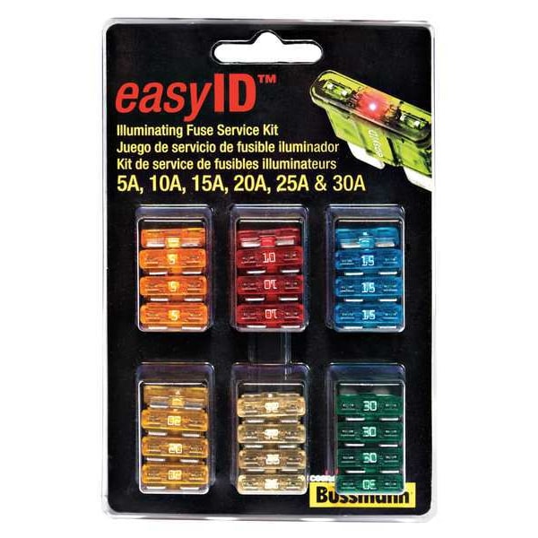 Eaton Bussmann Automotive Fuse Kit, ATM Series, 36 Fuses Included, No Fuse Class Class, 5 to 30A, Not Rated - ATM-ID-SK