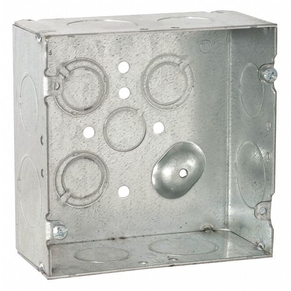Raco Electrical Box, 42 cu in, Outlet Box Type, Steel, Square Shape - 265