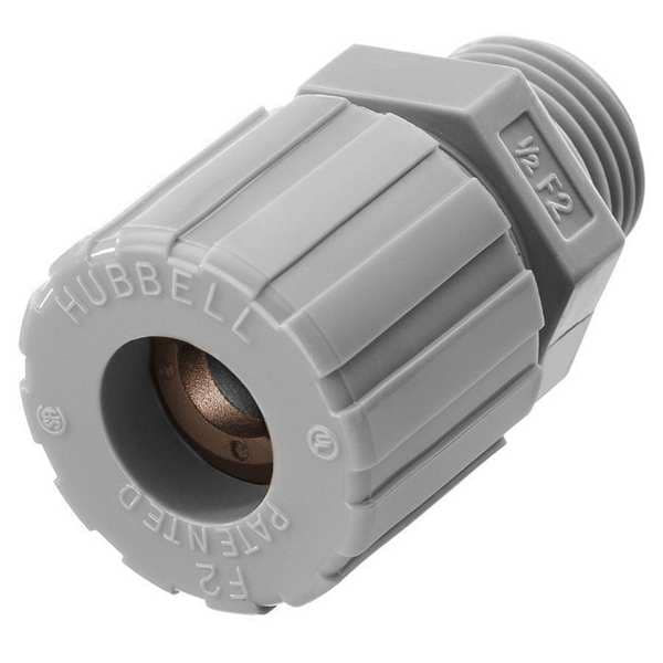 Hubbell Wiring Device-Kellems Liquid Tight Connector, 1/2 in., Brown - SHC1024CR