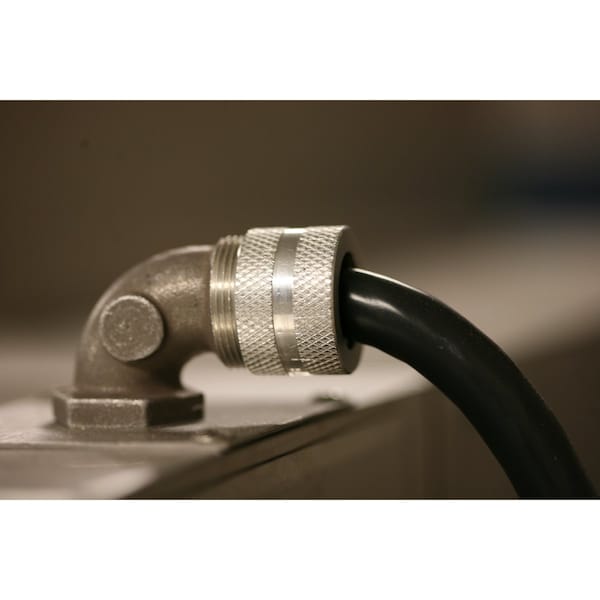 Hubbell Wiring Device-Kellems Liquid Tight Connector, 1/2in, 90 deg, Blue - NHC1023
