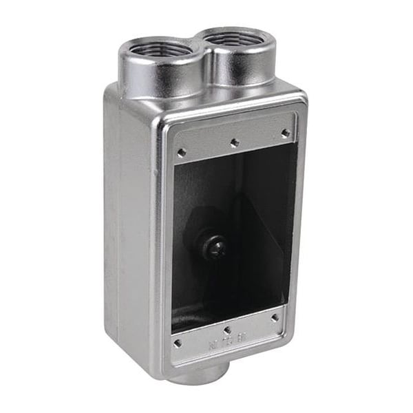 Calbrite Weatherproof Electrical Box, 25 cu in, FDCC Box Type, 1 Gang, Stainless Steel - S60700FDCC