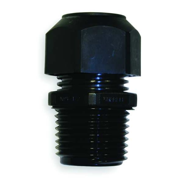 Hubbell Wiring Device-Kellems Cable Connector, 1/2 in., Straight, Black - SHC2023CR