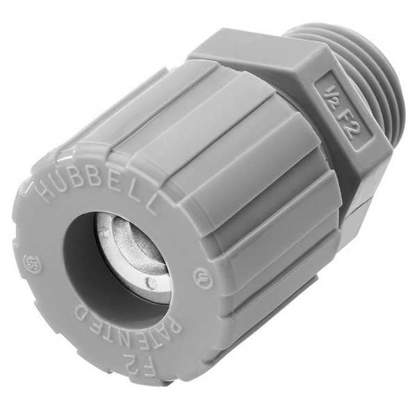 Hubbell Wiring Device-Kellems Liquid Tight Connector, 1/2 in., White - SHC1022CR