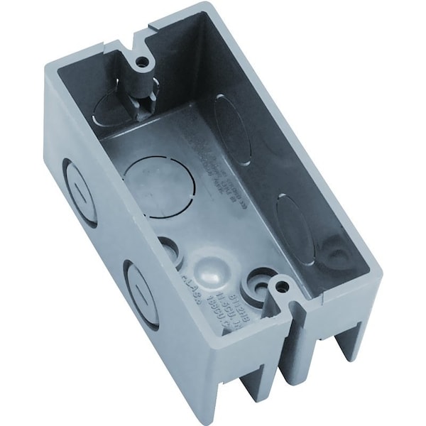 Carlon B112HB Handy Box, 1 -Gang, 6 -Knockout, 1/2 in Knockout, Plastic, Gray, Screw Mounting - B112HBR