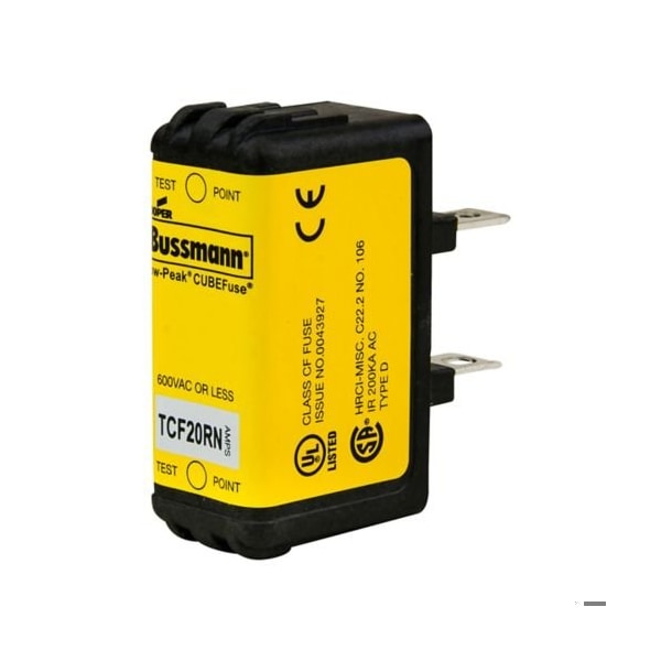 Eaton Bussmann Glass Fuse, Time-Delay, 3A, 600V AC, 100kA at 300V DC, 300kA at 600V AC - TCF3RN