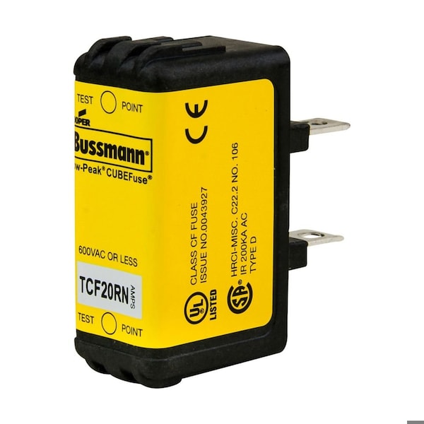 Eaton Bussmann Glass Fuse, Time-Delay, 3A, 600V AC, 100kA at 300V DC, 300kA at 600V AC - TCF3RN