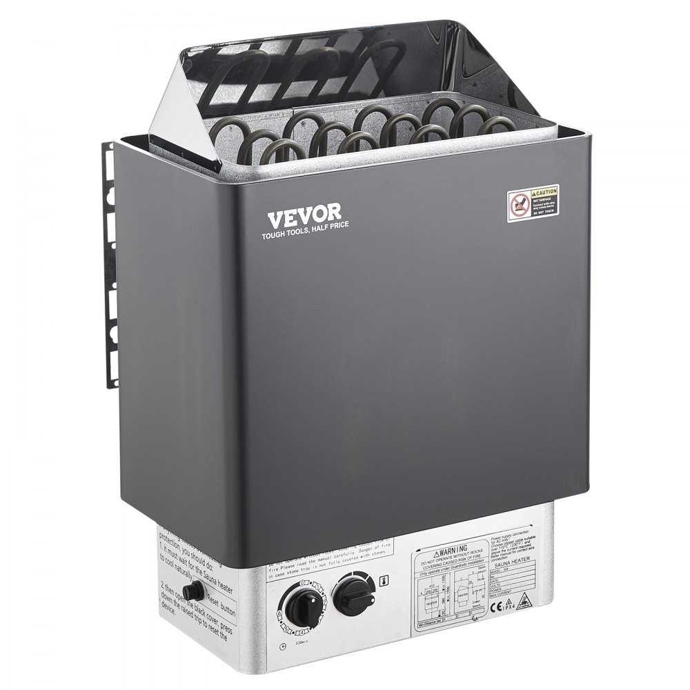 VEVOR Sauna Heater, 6KW 220V Electric Sauna Stove, Steam Bath Sauna Heater with Built-In Controls, 3h Timer and Adjustable Temp for Max. 176-318 Cubic Feet, Home Hotel Spa Shower Use, FCC Certification - DSSNLNK6KWOVW0MKCV4