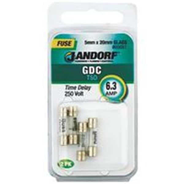 Jandorf Medium-Voltage Fuse, GDC Series, 6.30A, Time-Delay, 250V AC, Cylindrical - 3398435