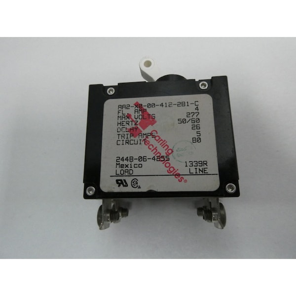 Interruptor de interruptor de circuito de Carling Technologies 2P 4A AMP 277V-AC INTERRUPTOR DE CAJA MOLDEADA - AA2-X0-00-412-281-C