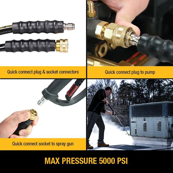 DEWALT 3/8 in. x 50 ft Replacement/Extension Hose for Cold Water 5000 PSI Pressure Washers - DXPA50PH