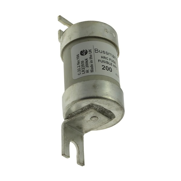 Eaton Bussmann Ceramic Fuse, M14 Series, Time-Delay, 200A, 600V AC, 200kA at 250V DC, 200kA at 600V AC - 200M14C