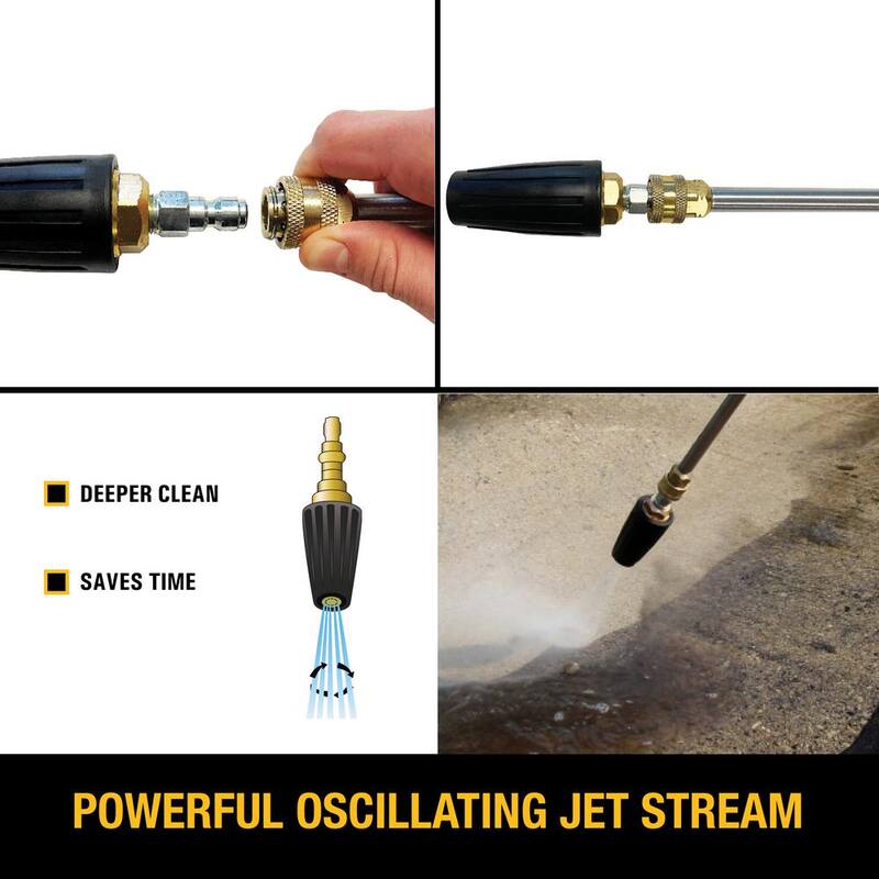 DEWALT Universal Turbo Nozzle with QC Connections for Hot/Cold Water 4500 PSI Pressure Washers - DXPA45TN