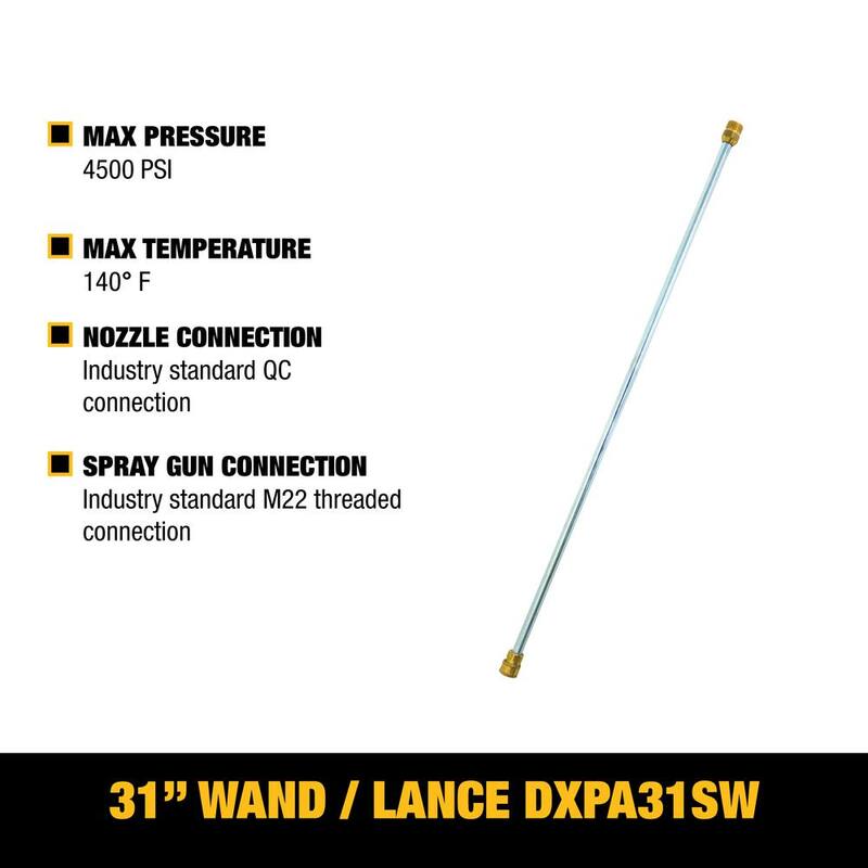 DEWALT Universal 31 in. Pressure Washer Extension Spray Wand for Cold Water 4500 PSI Pressure Washers - DXPA31SW