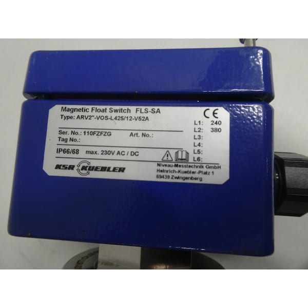 Interruptor de flotador Ksr Kuebler FLS-SA MAGNÉTICO 230V-AC 230V-DC - ARV2-VOS-L425/12-V52A
