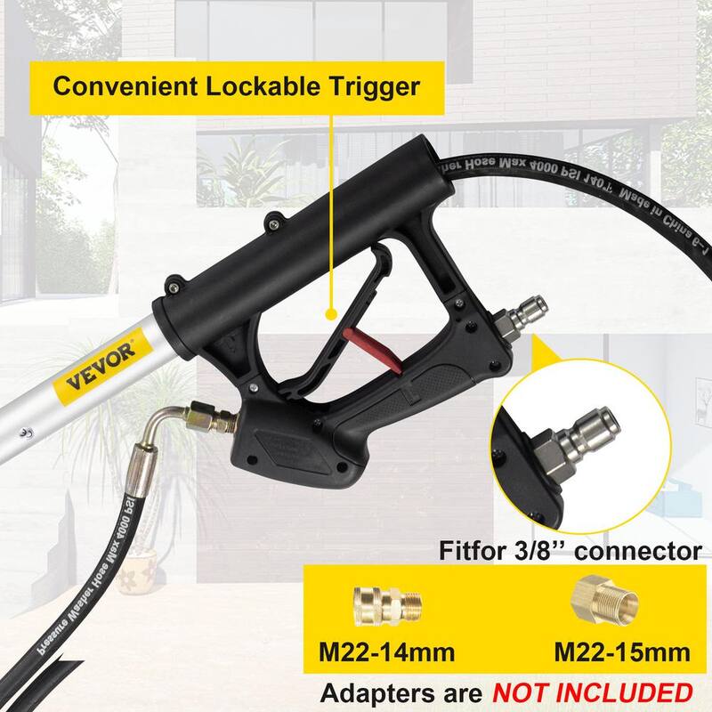 VEVOR Telescoping Pressure Washer Wand 4000 PSI 8-18 ft Extendable Power Cleaning Tools with Strap Belt and 5 Nozzle Tips - QDXDJ5.5MQXSQ0001V0