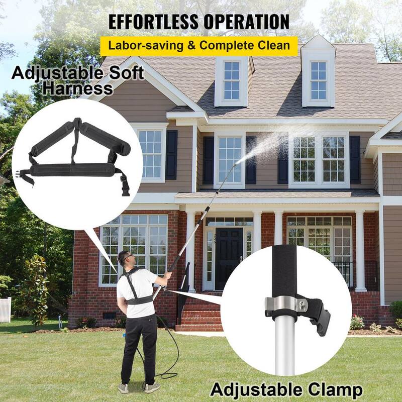 VEVOR Telescoping Pressure Washer Wand 4000 PSI 8-18 ft Extendable Power Cleaning Tools with Strap Belt and 5 Nozzle Tips - QDXDJ5.5MQXSQ0001V0