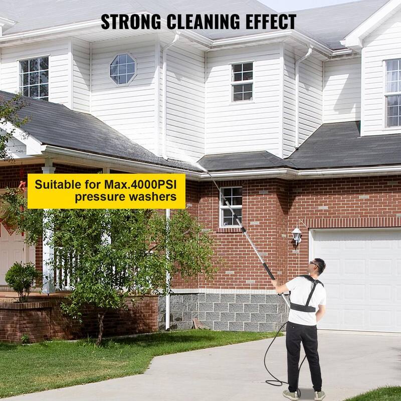 VEVOR Telescoping Pressure Washer Wand 4000 PSI 8-18 ft Extendable Power Cleaning Tools with Strap Belt and 5 Nozzle Tips - QDXDJ5.5MQXSQ0001V0