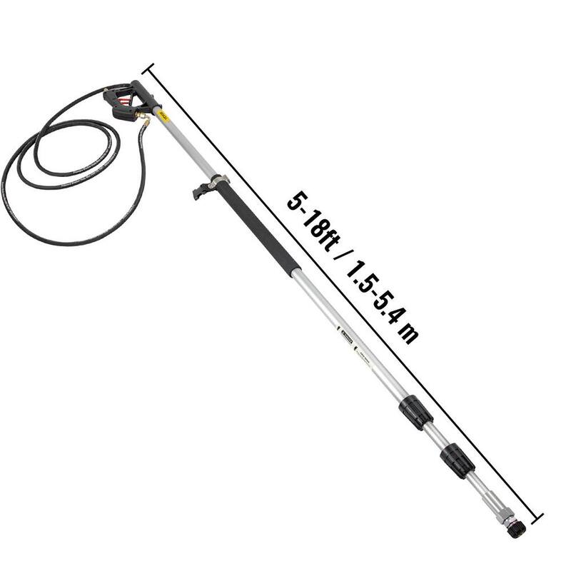 VEVOR Telescoping Pressure Washer Wand 4000 PSI 8-18 ft Extendable Power Cleaning Tools with Strap Belt and 5 Nozzle Tips - QDXDJ5.5MQXSQ0001V0