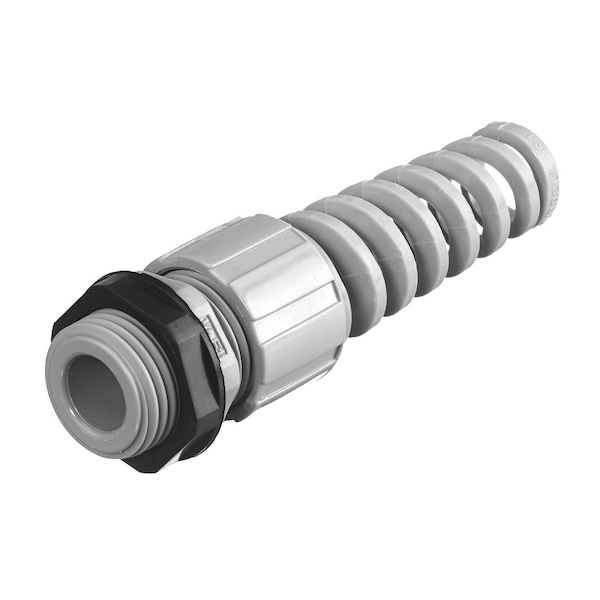 Hubbell Wiring Device-Kellems Liquid Tight Connector, 1/4in, Spiral, Gray - HJ1011GPK25