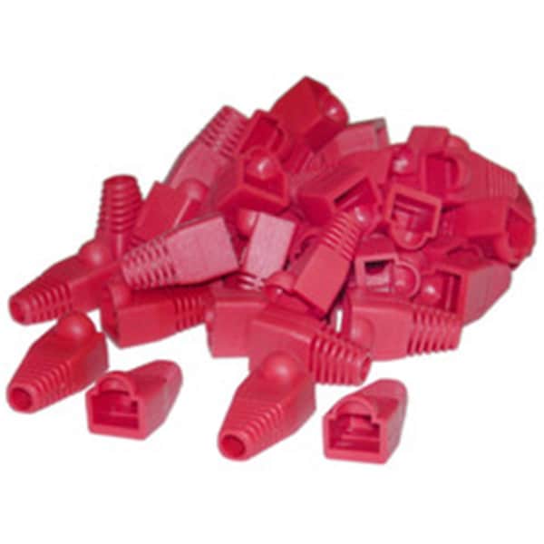 Cable Wholesale RJ45 Strain Relief Boots- Red, 50PK - SR-8P8C-RD