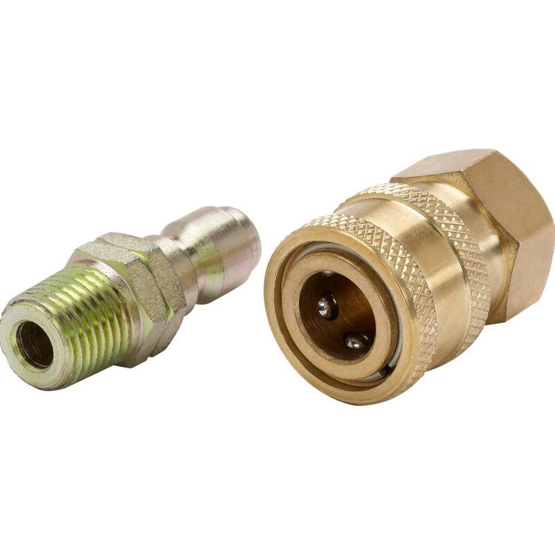 Powercare 1/4 in. Male to 1/4 in. Female Quick-Connect NPT Brass Coupler - AP31038B