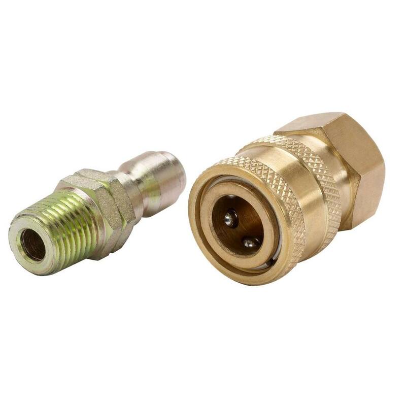 Powercare 1/4 in. Male to 1/4 in. Female Quick-Connect NPT Brass Coupler - AP31038B