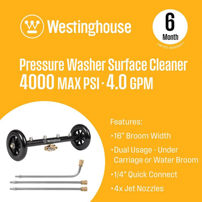 Westinghouse 16 in. 4000 PSI Undercarriage Cleaner and Water Broom for Pressure Washers - PWUC