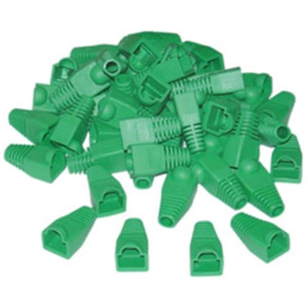 Cable Wholesale Cable Wholesale RJ45 Strain Relief Boots; Green; 50 Pieces Per Bag - SR-8P8C-GR